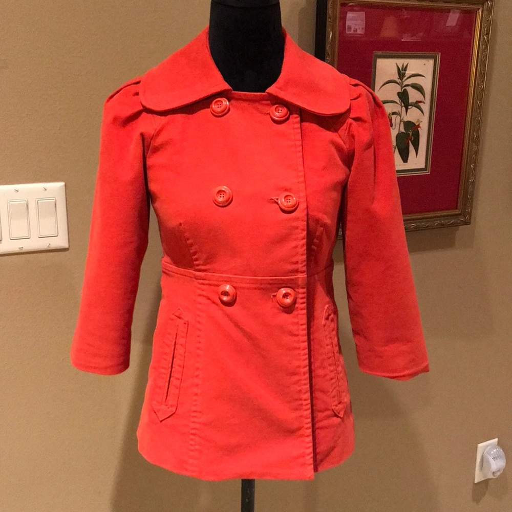Striking orange double-breasted jacket Size 4